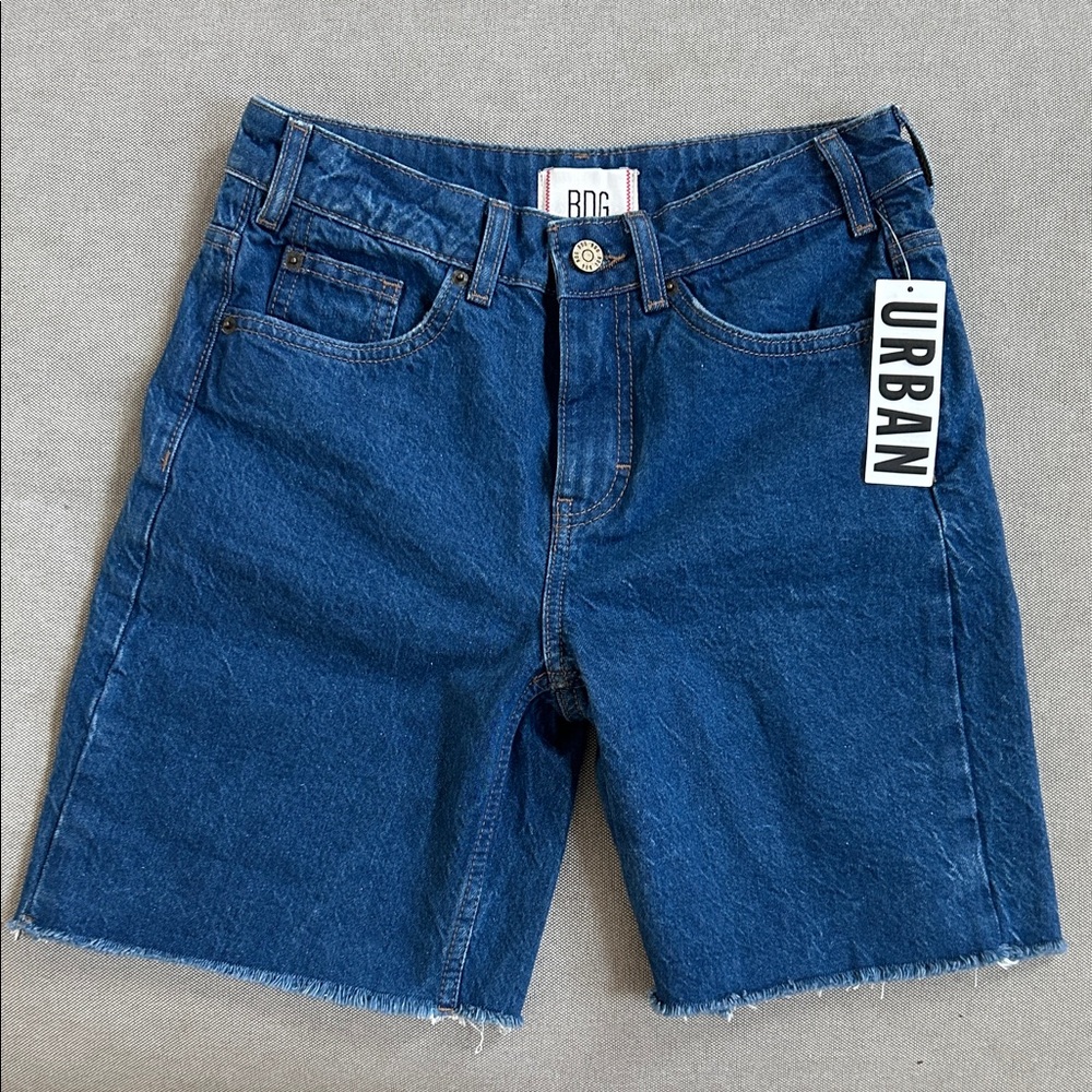 NWT BDG Blue Denim High-Rise Bermuda Shorts